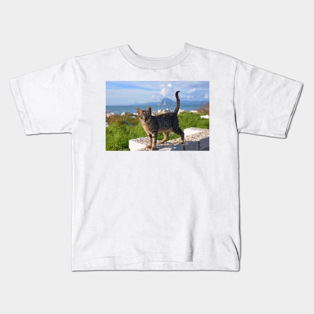 Greek Cat Kids T-Shirt by Random Railways